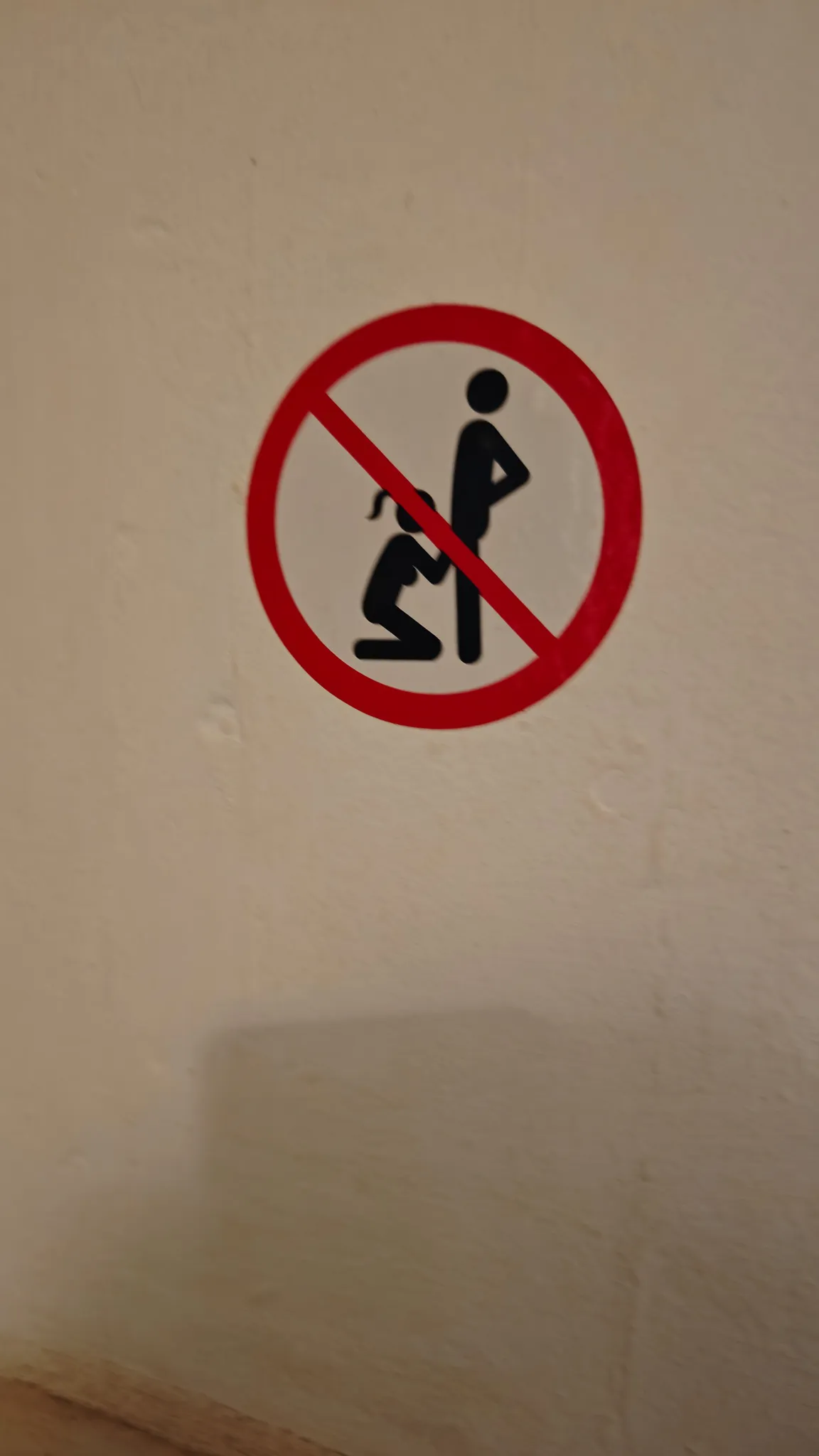 Humorous prohibition sign on a bar wall in Vang Vieng