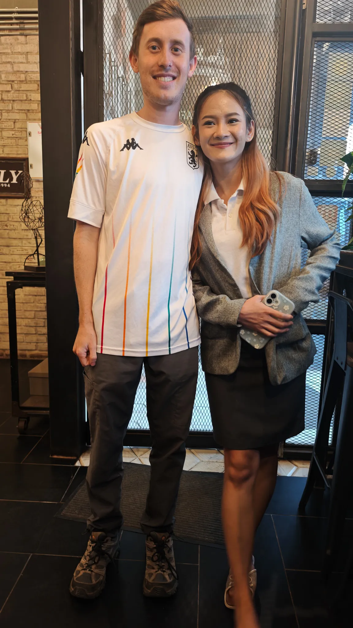 Portrait with a Lao friend at a cafe in Vientiane before heading to the overnight train to Bangkok